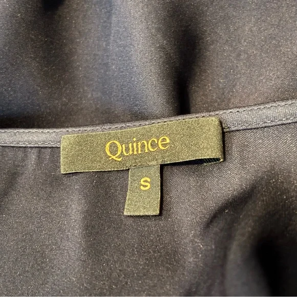 Quince Navy Blue Washable Silk V-neck Puff Short Sleeve Mini Dress S - Picture 12 of 12